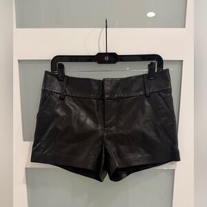 NWT Alice+Olivia Leather Shorts —Black Genuine Leather Designer (Size 4)